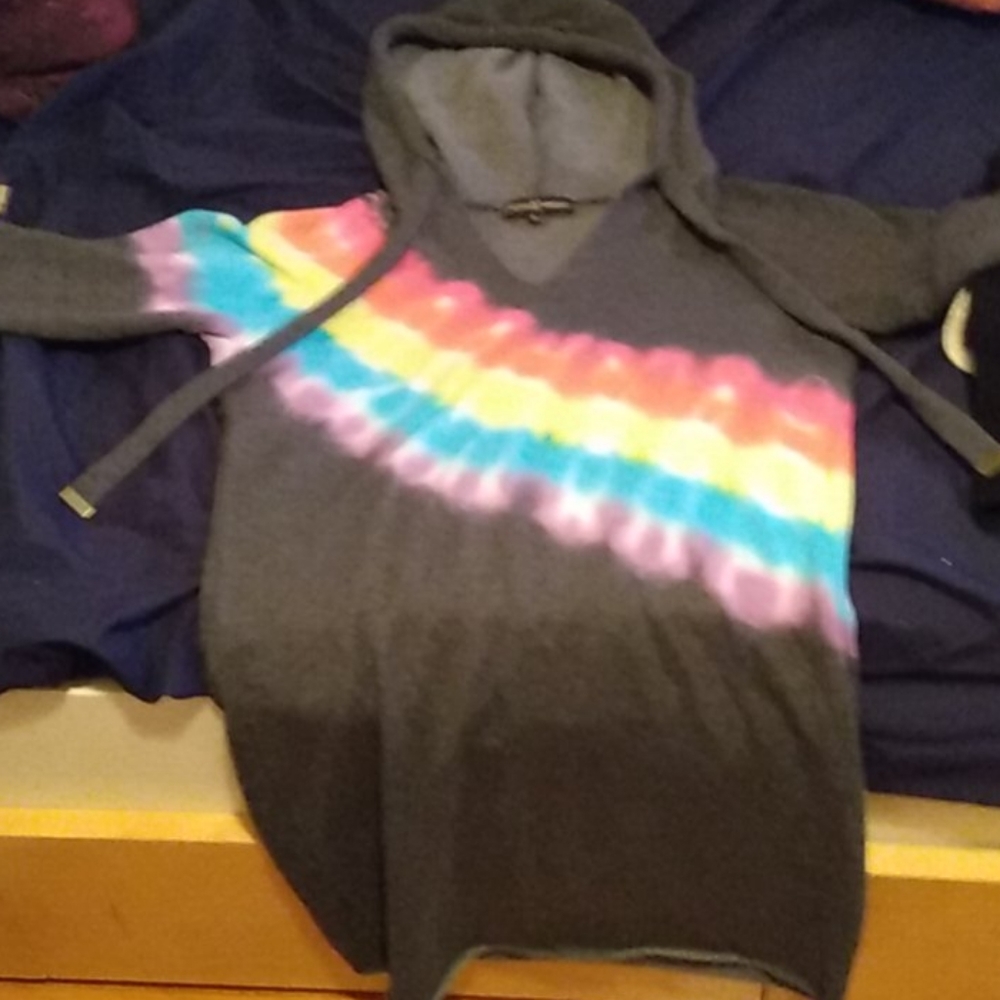 A grey hooded dress